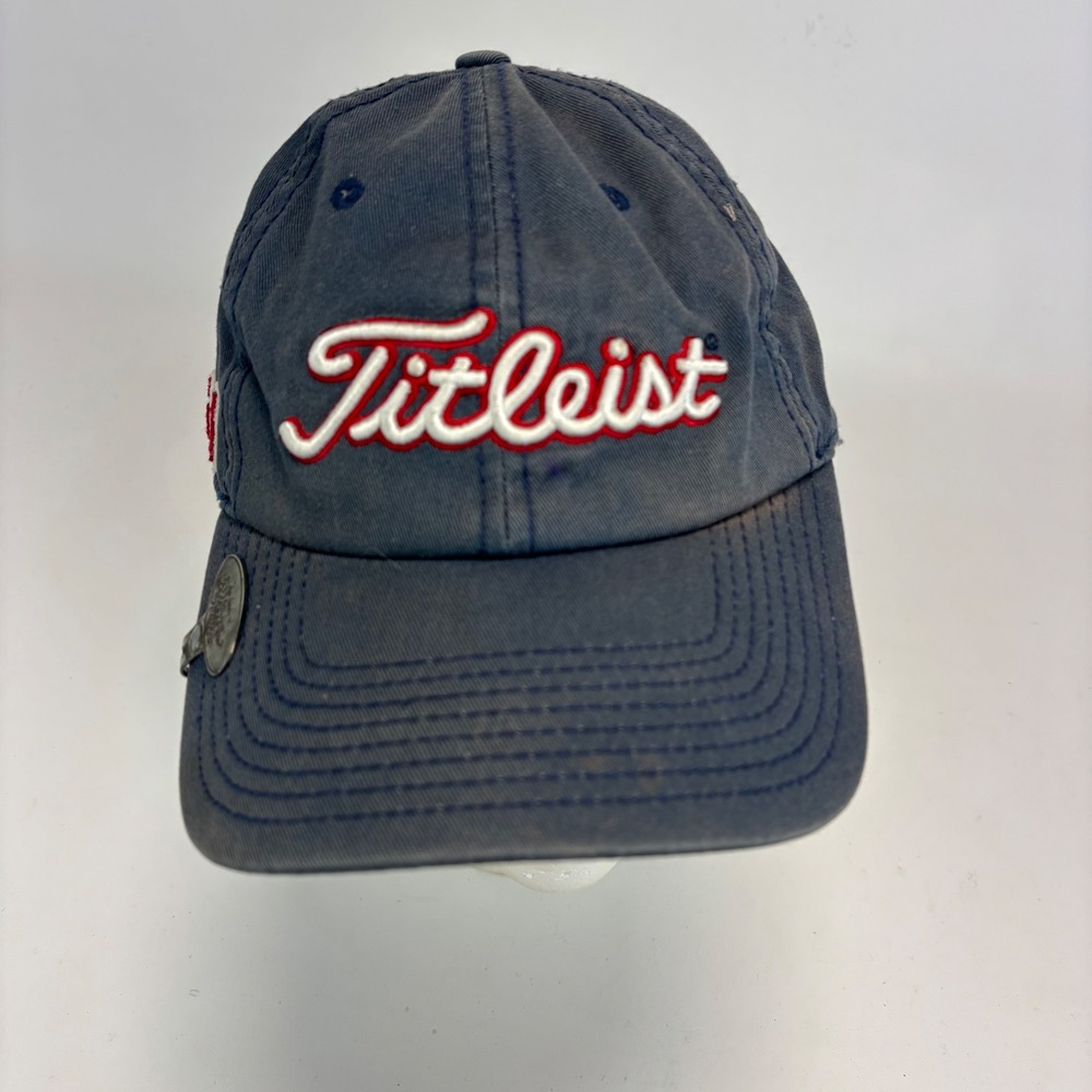 Titleist Golf Hat Mens Navy Blue USA Patch Bodega Harbour Ball Marker Golf OSFM